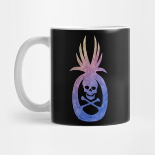 Tropical Pirate Pineapple Halloween Skull and Crossbones Yellow Pink Blue Mug